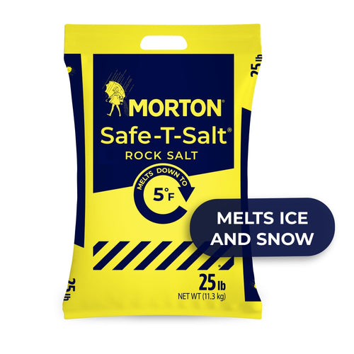 Morton Safe-T-Salt Rock Salt, 25 lb bag
